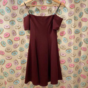 Forever 21 Maroon Off the Shoulder Mini Dress